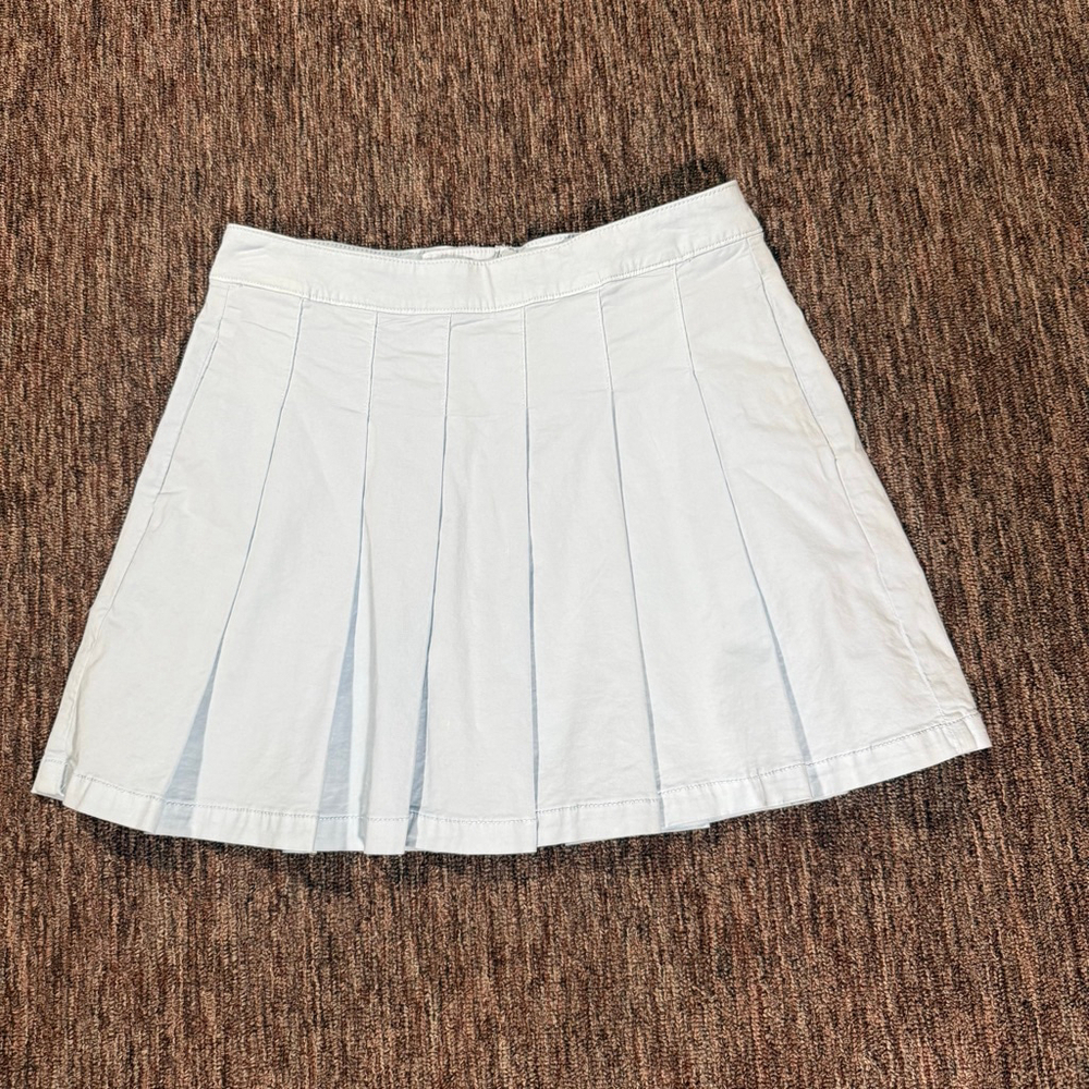 American Eagle Glacial Blue Pleated Mini Skirt Academia Preppy 8
